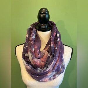 Galaxy Print Purple Scarf